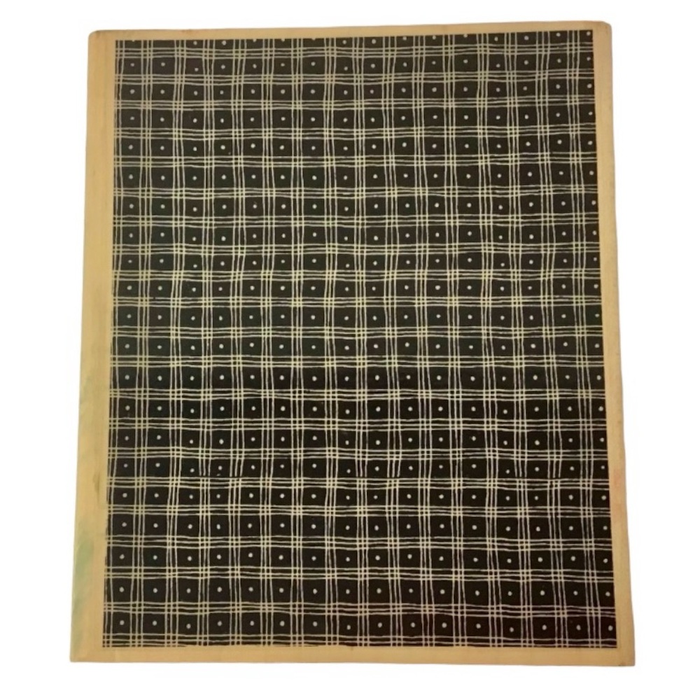 “Pin Dot Plaid” Wood Mount Rubber Stamp